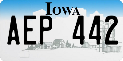IA license plate AEP442