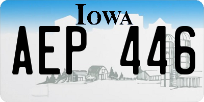 IA license plate AEP446