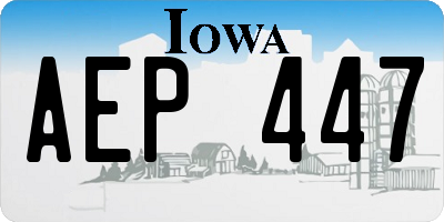 IA license plate AEP447