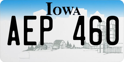 IA license plate AEP460
