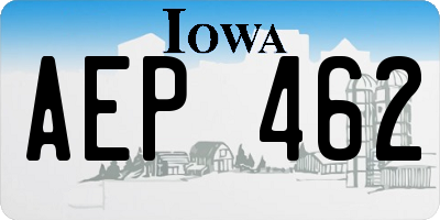 IA license plate AEP462