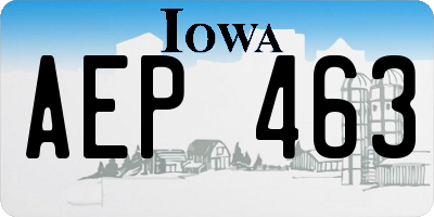 IA license plate AEP463