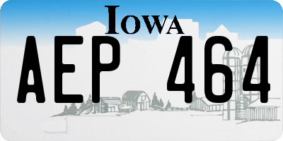 IA license plate AEP464