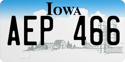 IA license plate AEP466