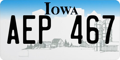 IA license plate AEP467