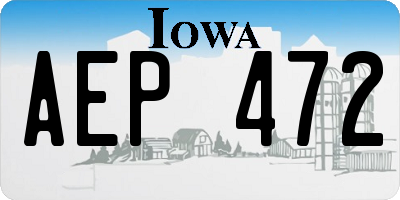 IA license plate AEP472