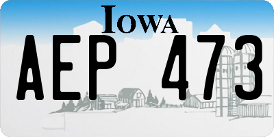 IA license plate AEP473