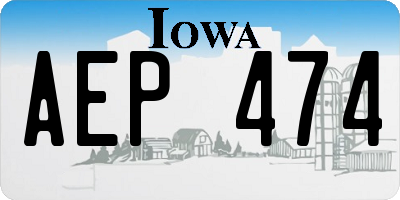 IA license plate AEP474