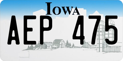 IA license plate AEP475