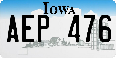 IA license plate AEP476