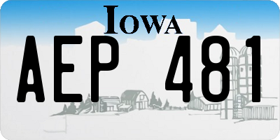 IA license plate AEP481