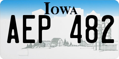 IA license plate AEP482