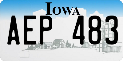 IA license plate AEP483
