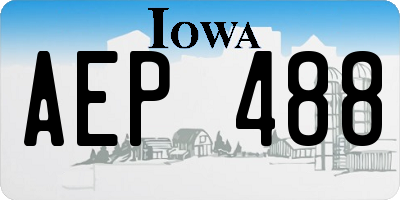 IA license plate AEP488