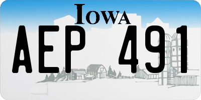 IA license plate AEP491