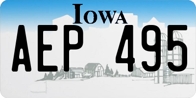 IA license plate AEP495