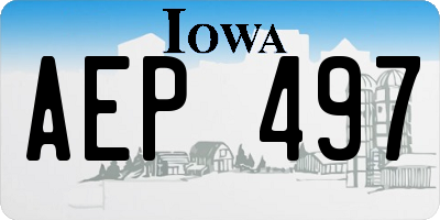 IA license plate AEP497