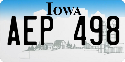 IA license plate AEP498