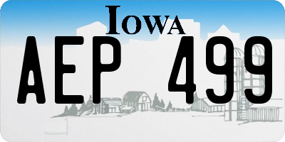 IA license plate AEP499