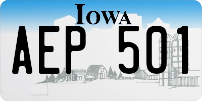 IA license plate AEP501