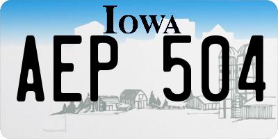 IA license plate AEP504