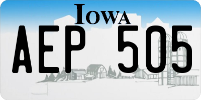 IA license plate AEP505