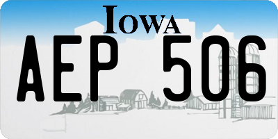 IA license plate AEP506