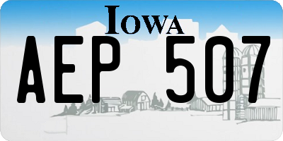 IA license plate AEP507