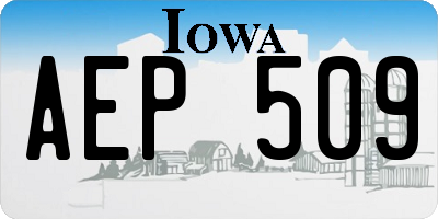 IA license plate AEP509