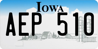 IA license plate AEP510