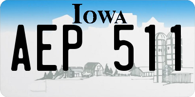 IA license plate AEP511