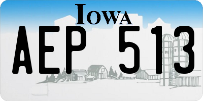 IA license plate AEP513