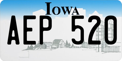IA license plate AEP520
