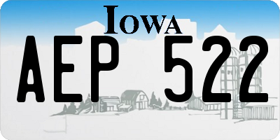 IA license plate AEP522