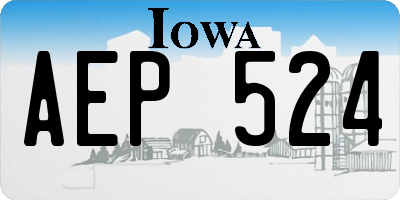 IA license plate AEP524