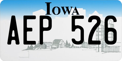 IA license plate AEP526