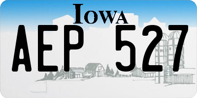IA license plate AEP527