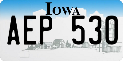 IA license plate AEP530