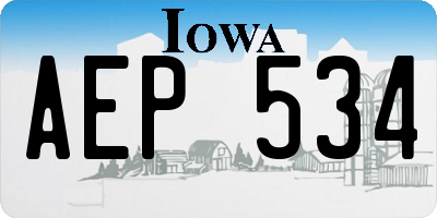 IA license plate AEP534