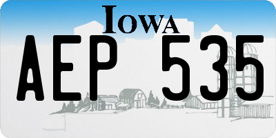 IA license plate AEP535