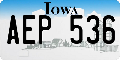 IA license plate AEP536