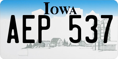 IA license plate AEP537