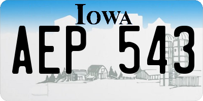 IA license plate AEP543