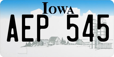 IA license plate AEP545