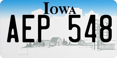 IA license plate AEP548