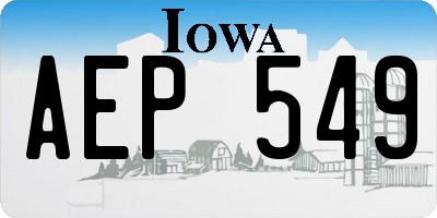 IA license plate AEP549