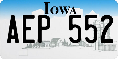 IA license plate AEP552