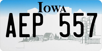 IA license plate AEP557