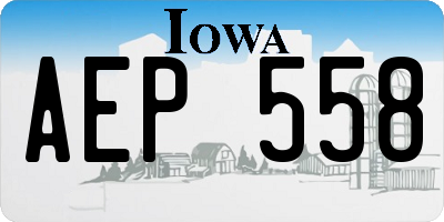 IA license plate AEP558