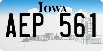 IA license plate AEP561